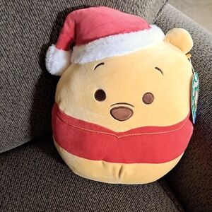 Disney Winnie The Pooh 10" Santa Hat Squishmallow Plush NWT
